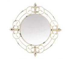 Accent Plus 10018769 Wandspiegel, Fleur-de-Lis-Design, Antikweiß