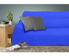 Miracle Home Tagesdecke Caiman, 100% Baumwolle, Blau, 220 x 260 cm