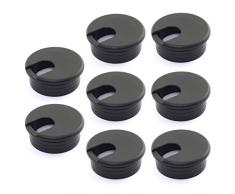 HJ Garden Kabeldurchführung für Schreibtisch, 3,8 cm, Kunststoff, Schwarz