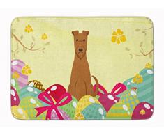 Carolines Treasures Fußmatte, Ostereier, Irish Terrier, maschinenwaschbar, Memory-Schaumstoff, Mehrfarbig