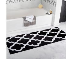 Lavish Home Badezimmerteppich mit Spalier 24 x 60 schwarz