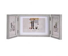 Dreifach-Bilderrahmen mit Scharnier, 10,2 x 15,2 und 12,7 x 17,8 cm, klappbar, 3 Stück 5x7 inch + 4x6 inch Light Grey 1pcs