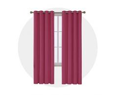 Deconovo Thermo-Isolierter Fenstervorhang mit Ösen Oben, Verdunkelungsvorhang, 132,1 x 213,4 cm, Rosa, 1 Panel