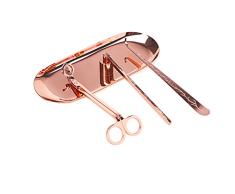 LUTAVOY Kerzendocht Rasentrimmer Kerzenlöscher Kerze Teller Wick Dipper, Kerze Care Kit 4 piect Set Geschenk für Kerze Lovers Car3 - Rosegold