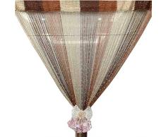 Eve Split Dekorative Fadenvorhang Wand Panel Fransen Fenster Raumteiler Rollo Trennwand Kristall Quaste Bildschirm Home 100 cm200 cm #018317