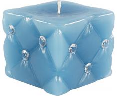 Magic Candle World Candles Geprägte quadratische Stumpenkerze mit Kristallen verziert. Exclusiv Deko.