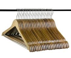 Walnuss Bambus Holz Kleiderbügel w/Kerben und Rutschfeste Bar für, Umweltfreundlich Closet Kleiderbügel, Wert Set Bambus, Höchste Qualität von 24