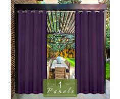 HGmart Outdoor Vorhang Sichtschutz Vorhang Ösen für Terrasse 50x84-UV-Strahlenschutz, wasserfest, lichtecht und schimmelresistent, Violett