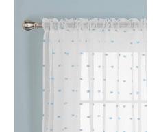 Deconovo Bubble Sheer Gardinen Stange Pocket Jacquard Fenster Vorhang Vorhänge für Wohnzimmer oder Kinderzimmer 2 Panels Set 52W x 45L Inches himmelblau