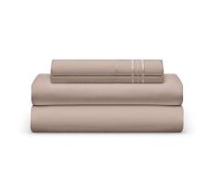 Das Bett Tabelle Club doppelt gebürstet Smart Stoff 1800 Betten – Falten, verblassen, schmutzabweisend – Hypoallergen, Cooling- 4-teiliges Bett-Set, Mikrofaser, Taupe, King Size
