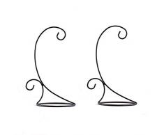 Set von 2 Schwarz Eisen zum Aufhängen Ständer Rack Tisch Laterne Kerze Glas Globe Geschenk Halter-Ornament für Home Hochzeit Dekoration, metall, schwarz, Small 10 Tall