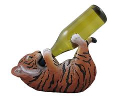 Home-n-Gifts Trinken orange Bengal Tiger Cub Weinflaschenhalter Skulptur in afrikanischen Jungle Safari Bar Decor und dekorative Tischplatte Wein Steht & Racks Funny Geschenke für Wild Tierliebhaber