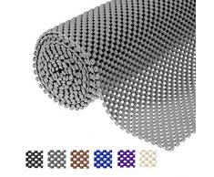 L7HWDP Regaleinsatz Schubladeneinlage rutschfeste Matte Einlegeböden 30,5 x 16,5 m Rastermuster PVC rutschfeste Matte für Küchenschränke Draht Regale Speisekammer Kommode Kühlschrank grau