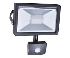 Smartwares 10.040.03 LED Wandstrahler m. Bewegungsmelder schwarz flach, Aluminium, 8.5 x 17.2 x 17 cm