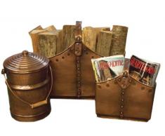 deeco Consumer Produkte 3-teilig reines Kupfer Deko Cauldron Korb Set