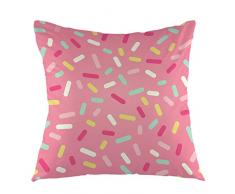 oFloral Kissenbezug rosa Donut Glasur Eiscreme mit Sprinkles Kuchen Dessert Überwurf Kissenbezug quadratisch Kissenbezug für Sofa Couch Auto Schlafzimmer Wohnzimmer Home Deko 45,7 x 45,7 cm