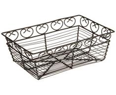 Winco WBKG-9 Obstkorb, rechteckig, Draht, 22,9 x 14,6 x 7,6 cm, Schwarz