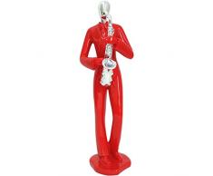 ZZ Lighting Fashion Kunstharz Kunst Sport Mann Figur Home Office Schreibtisch Wand Einzigartige Deko Skulptur Urlaub Geburtstag Geschenk Saxophone rot