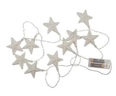 ootb Lichterkette, Sterne, mit 10 warmweißen LED, Kunststoff, Weiß, 13.3 x 9 x 10 cm