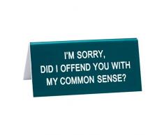 About Face Designs Dekoschild für Schreibtisch, Acryl, 4,5 x 3 cm 4.5 x 3 Common Sense Teal