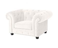 Max Winzer® Sessel Orleans, creme (beige, weiß), Samtvelours, Chesterfield, 135 x 100 x 77 cm