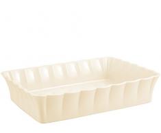 H+H 3282135 H & H Auflaufform ohne Griff rechteckig, 35 x 27 cm, Keramik, Elfenbein