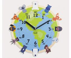 BEZIT geräuschlose 27,9 cm Wanduhr - dekorativ, modern, sauber, niedlich, kinderfreundliches Design für Innenbereich, Büro, Zuhause, Babyzimmer Graue Eule Gefährdete Tiere