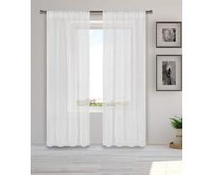 Home Maison Gardinenpaar halbtransparente Gardinen für Wohnzimmer & Schlafzimmer, Set mit 2 Paneelen, Weiß & Gold, 96,5 x 243,8 cm