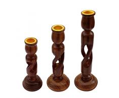 Craftgasmic Handgefertigt Holz Kerze ständer Halter Geschenke, Set von 3