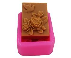 Longzang Rose Peace Dove Form S359 Craft Art Silikon Seife Form Craft DIY, Seifengießform Kerze handgefertigt