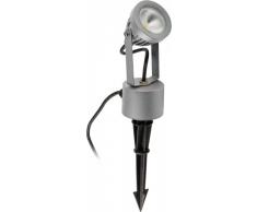 LED Strahler BILBAO 2 silber 7W mit Spieß IP65