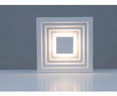 LED Wandleuchte Deckenleuchte Mika eckig weiß 3000 K 6W mit stufigem Reflektor