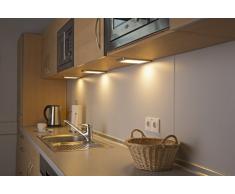 LED Unterbauleuchte SASCHA 3er Set silber, warmweiß, mit Sensorschalter