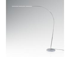 LED Bogenleuchte SlimArc silver 18 W dimmbar weißer Marmorfuß