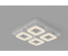 Led Deckenleuchte Crilou SQ-M 32x32cm Kristalldiffusor 32W chrom 10739