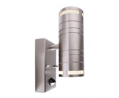 Außenwandleuchte Zilly II Up & Down silber Bewegungsmelder 216mm 2x GU10