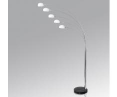 Five Fingers Bogenlampe Bogenleuchte Top Quality chrom 210cm weiße Glaslampenschirme 10679
