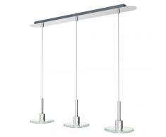 LED Pendelleuchte Flat chrom / Glas 3flg. 3x4 W COB
