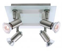 Deckenleuchte Match II GU10 50W 220x220mm silber 4-flammig