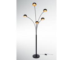große Five Fingers Bogenlampe, Top Quality, mattschwarz & Kupfer, 225cm hoch