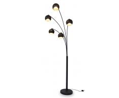 Kiom Bogenleuchte Fran 5-armig schwarz + blattgold 220cm 10850