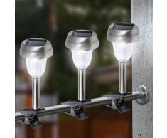 Solar LED Clipleuchte 3er Set ALESSIO Klemmleuchte