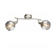 Globo LED Deckenleuchte 2-flammig Edelstahl 54348-2
