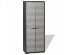 vidaXL Gartenschrank mit 3 Regalböden Schwarz und Grau