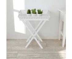 vidaXL Beistelltisch Tabletttisch Tablett Butlertisch weiß