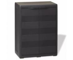 vidaXL Gartenschrank mit 1 Regal Schwarz