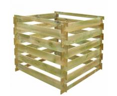 vidaXL Holz Komposter Kompostbehälter Holzlatten quadratisch 0,54 m3
