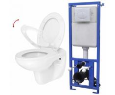 vidaXL Wand-WC mit Einbau-Spülkasten Keramik Weiß