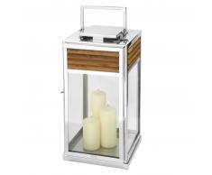Fink GENUA Laterne hoch - silberfarben - 30x30 cm - H 60 cm