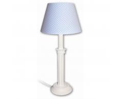 waldi Leuchten Vichy Karo Tischleuchte - A++ - blau - H 43 cm, Ø 20 cm